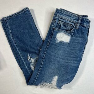 Hidden Bailey High Rise Boyfriend Distressed Jeans Size 27 Blue